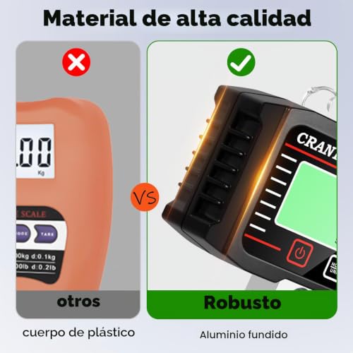Miniatura 8 de Memows Báscula Colgante 2000kg 4400lbs Con Control Remoto, Báscula De Grúa Digital Con Sensor Preciso Y Pantalla Lcd, Báscula Colgante Industrial Escala Electrónica Báscula Gancho Dinamometro Negro