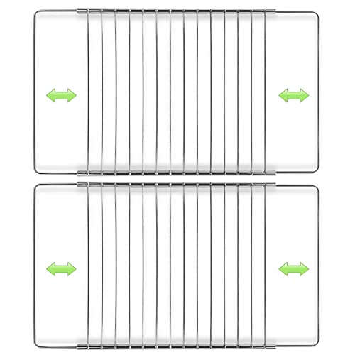 MIRTUX 2 x griglia per forno. Modello adattabile. Larghezza: 31 cm e lunghezza estensibile - regolabile da 37 cm (misura minima) a 65 cm (misura massima).