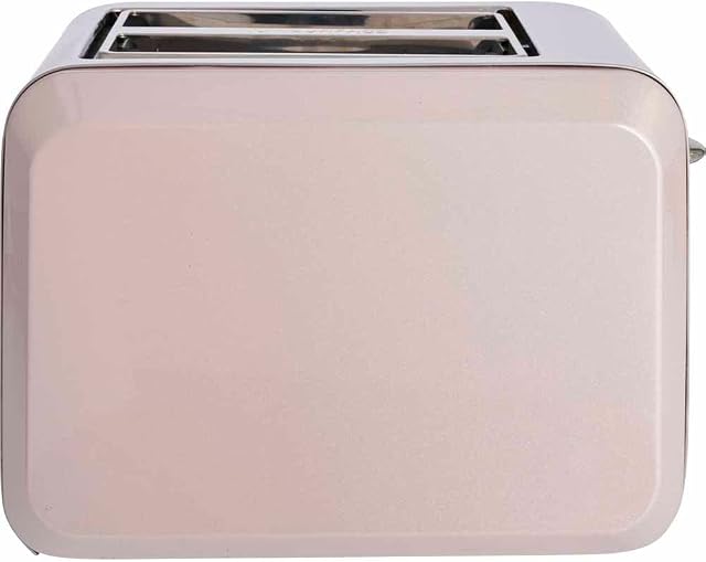 wilko pink pearlescent finish toaster 2 slice with defrost, reheat and cancel functions, 980w 2 slice toaster, 18.0cm h x 26.5cm w x 15.5cm d