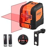 Modo Autonivelante y Manual: Se auto-nivela cuando se encuentra en una superficie inclinada dentro de 4 grados, si se inclina más de 4 grados, el láser parpadea para indicar que ya está fuera del nivel; En modo manual se desactiva la función de autonivelante y se bloquea la cruz para usar el aparato en cualquier ángulo