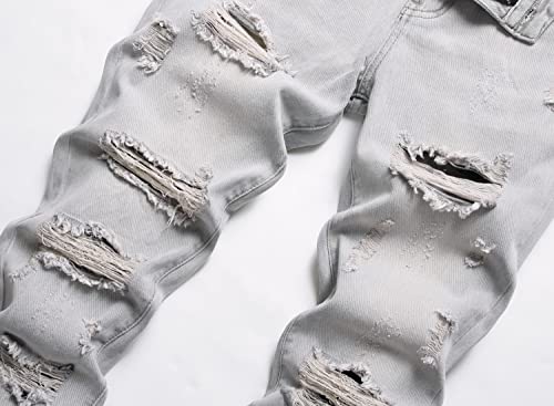 Liuhond Men's Ripped Distressed Destroyed Straight Fit Washed Denim Jeans Pants(3339, 30) #TOP2