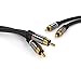 KabelDirekt – RCA Stereo Cable, Cord (6 feet Short, Dual 2 x RCA Male to 2 x RCA Male Audio Cable, Digital & Analogue, Double-Shielded, Pro Series) Supports (Amplifiers, AV Receivers, Hi-Fi)