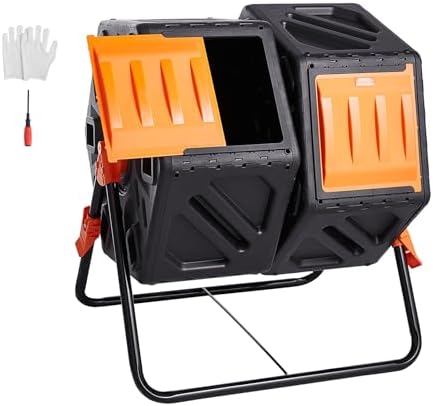 VEVOR Compostador Giratorio de Jardín 140 L Contenedor de Abono G...