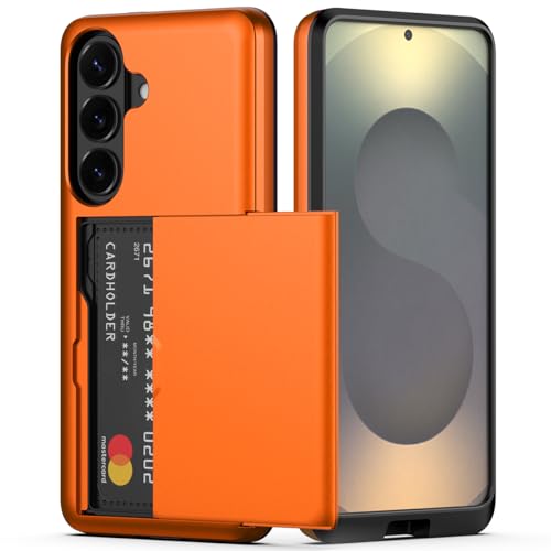 Nvollnoe Samsung Galaxy S26�p�P�[�X �J�[�h�z���_�[�t�� �f���A�����C���[ ���ϋv �ی�P�[�X �B���J�[�h�X���b�g�X�����E�H���b�g�J�o�[ Samsung S26 6.2�C���`�p (�I�����W)