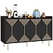 YITAHOME Modern Sideboard Buffet Cabinet with Storage, 55'' Kitchen Storage Cabinet Coffee Bar Cabinets for Dining Room, Kitchen, Hallway, Black