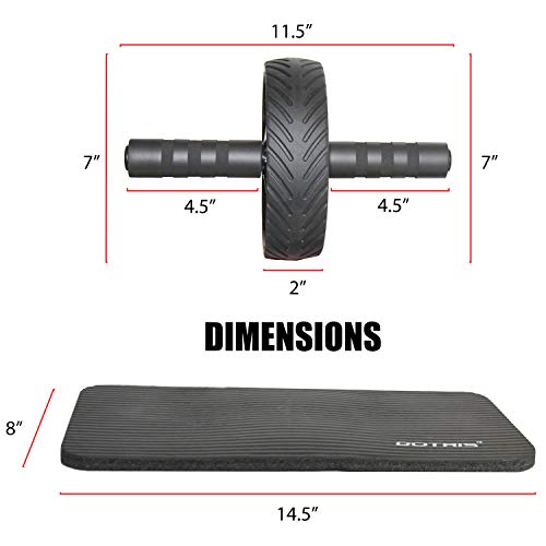 Ab Roller With Knee Pad - Ab Wheel Exercise Equipment, Home Gym Fitness For Core Workout, Home Workout Strength Training Equipment For Abdominal Fitness Trainer, Exercise Wheel For Abs W/Knee Mat #TOP2