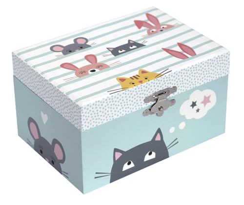 Boîte à musique chat Trousselier idéal cadeau enfant vert céladon