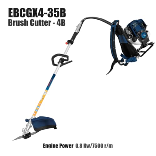 Image of EASTMAN 4-Stroke Brush Cutter (EBCGX4-35S) - 35.8CC Gas Grass Trimmer, U-Handle, 139F Engine, 0.8KW @ 7500 RPM, Heavy-Duty Weed Cutter with Blade & Accessories