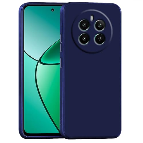 Image of Casotec Back Cover | Full Camera Protection | Premium Liquid Silicon Case | Flexible Bumper Case for Realme 12 Plus 5G / P1 5G / Narzo 70 5G / 70 Pro 5G (Dark Blue)