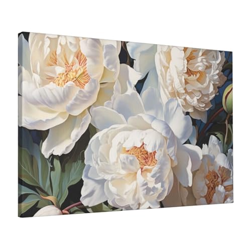 Impression sur toile de pivoine blanche pour déco chambre zen