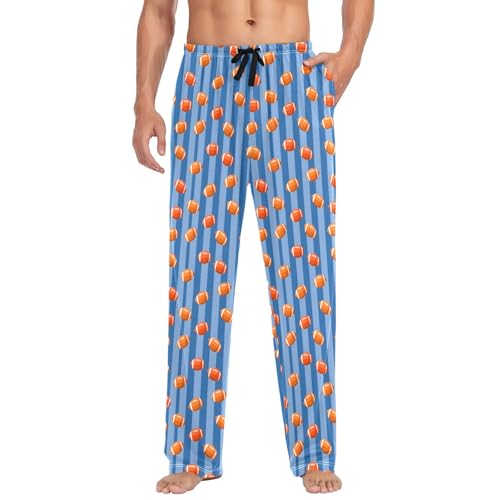 Mens Cotton Pajama Pants Sleep Lounge Pj Bottoms Sleepwear with Pockets Drawstring S Rugby