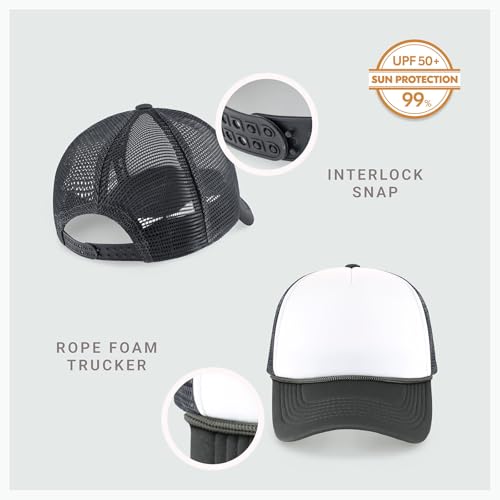 Image of CHOK.LIDS Classic Foam Trucker Hat Summer Mesh Rope Cap Solid Two Toned Blank Hat Mens Womens Adjustable Strap Light Weight