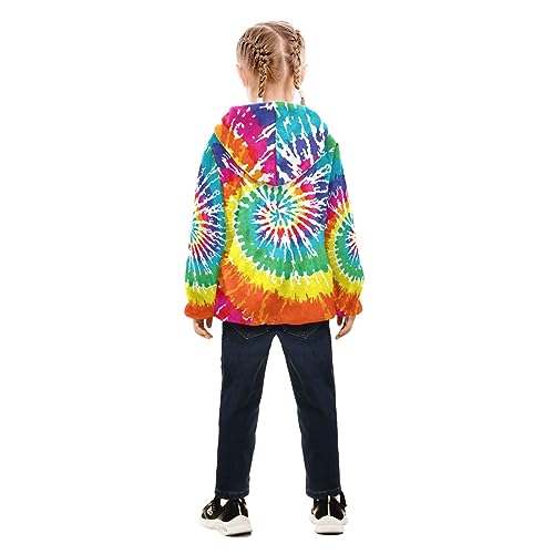 Colorful Tie Dye Boys Fleece Hoody Jacket Zip Up Coat Warm Fall Winter Plush Jacket Long Sleeve Outerwear4