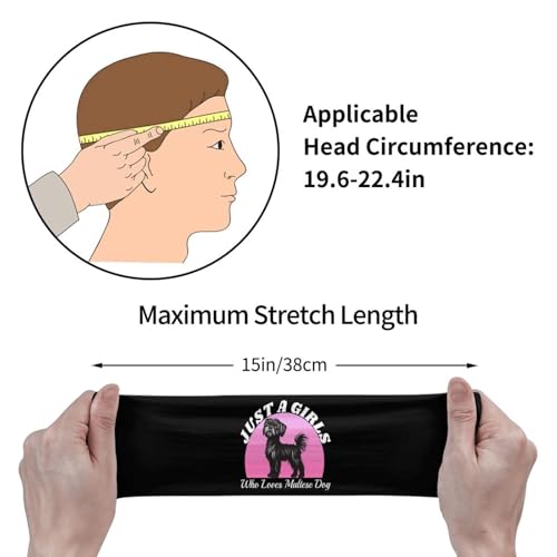 Just A Girls Who Loves Maltese Dog Adjustable Sports Headband Moisture Wicking Sweatband for Running Workout 5