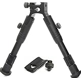 JINSE Tactical Bipod Picatinny Rail Foldable Rubber Feet Center Height 6.5'-7.5' with Adapter