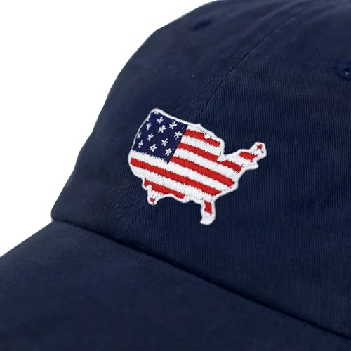 Image of USA Flag & Embroidery Premium 100% Cotton Low Profile Adjustable Baseball Dad Cap
