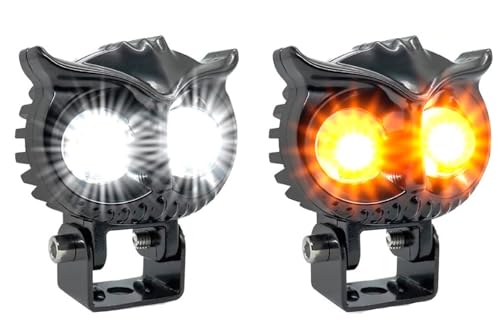 Image of 45W LED Owl Fog Light Projector Lamp ? High Brightness Dual Lens Spot Beam for All Motorcycles, Scooty, Bikes, and Cars (Metal Body, 12-24V, Pack of 2, Multicolour)