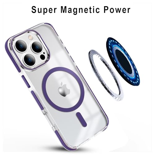 Image of MINTZZ ️ for iPhone 16 Pro Max Case, Compatible with MagSafe, Military-Grade Protection, Yellowing Resistant, Scratch-Resistant TPU Back, Magnetic Phone Case for iPhone 16 Pro Max Purple