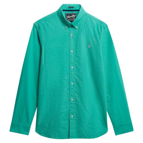 Superdry Para Hombre. M4011037A Camisa Classic Oxford Turquesa (Xl), Casual, Verde, AlgodóN, Manga Larga - 3