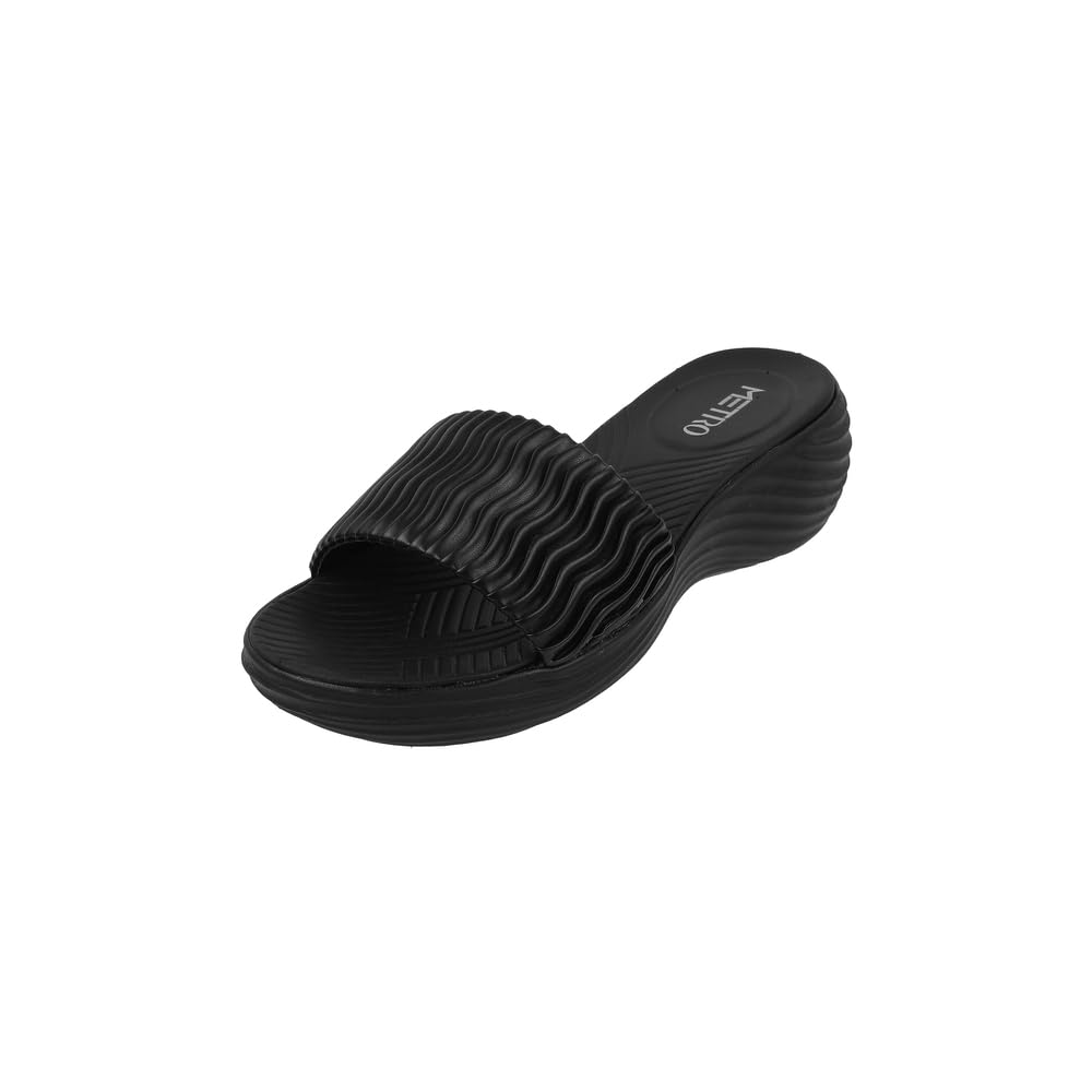 Metro Women Black Wedge Heel Fashion Slip-on Sandal UK/4 EU/37 (41-274) (B0D79FMVHS) Amazon Price History, Amazon Price Tracker
