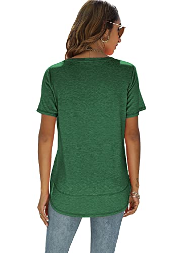 Beimuc Summer Tops for Women Short Sleeve Crewneck Tshirts Side Split Loose Fit Tunic Shirts4