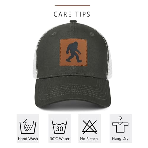 Image of Mens Hat Snapback Trucker Hats Outdoor Gifts for Men Dad Husband Father's Day Leather Pattern Baseball Cap