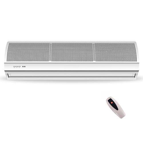 Máquina De Cortina De Aire De 1,2 M Máquina De Cortina De Aire Comercial De Bajo Ruido Máquina De Cortina De Aire De Doble Velocidad Con Control Remoto/manual Cabezal De Puerta Ventilador Natural(Remo