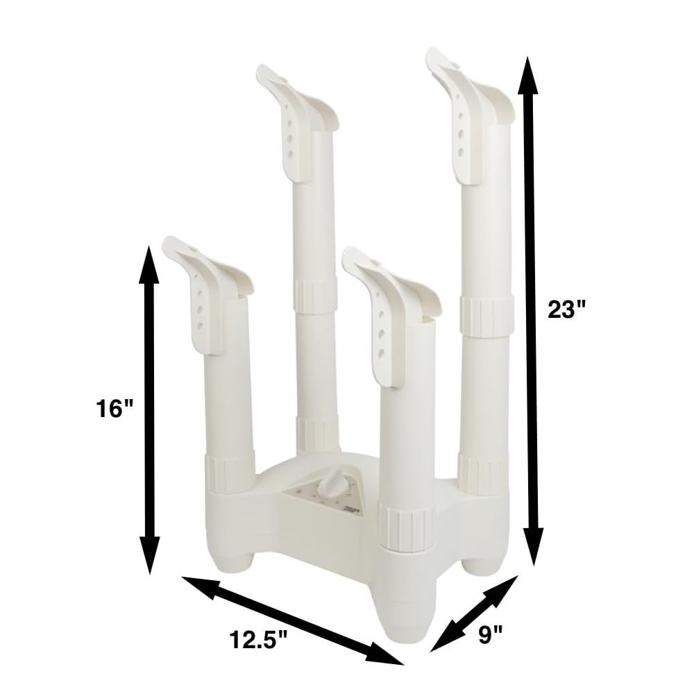 Rocky Mountain Goods Power Zone Séchoir électrique pour bottes, chaussures et gants – 4 poteaux de séchage – Séchage rapide et silencieux avec technologie de convection – Minuterie de 30 à 180 minutes