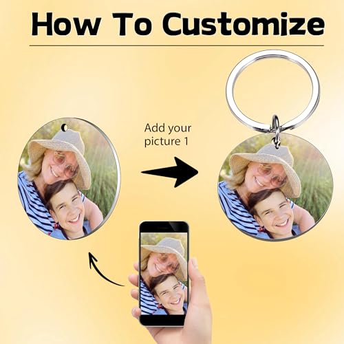to My Son Gifts from Mom Dad, Easter Basket Stuffer for Teen Boys, Gifts for Son Keychain, Gag Gift, Double-sided (Customized Photos, silver)2