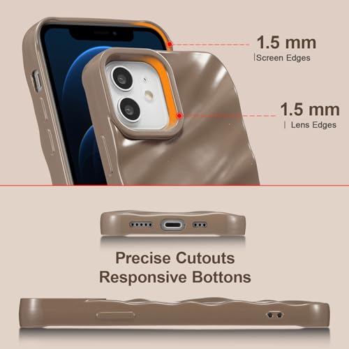 Coque iPhone 11 silicone antichoc en vague marron, protection souple - 3
