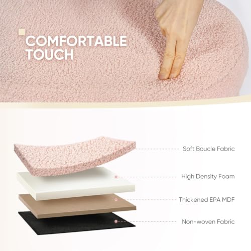 Image of B FSOBEIIALEO Ottoman with Storage for Living Room, Sherpa Folding Storage Ottoman Foot Rest, 43.3 Inches Collapsible Bedroom Bench Pink