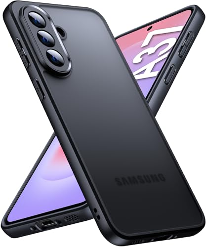 Chicfun Matt Handyhülle für Samsung Galaxy A37 5G Hülle Dünn [Militärischer Schutz & Kameraschutz] TPU Bumper Schutzhülle Kratzfest Stoßfest Robuste Case für Samsung A37 5G Hülle Schwarz