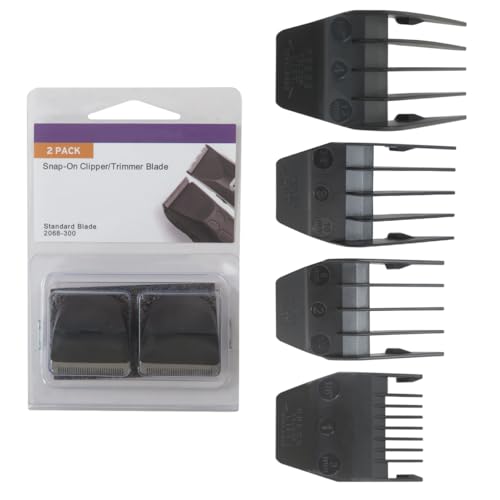 Upgrade Icelily 2 Pack Professional Clipper/Trimmer Snap On Replacement Blades #2068-300 - Compatible for W-ahl Peanut Hair Clipper/Trimmer, Black