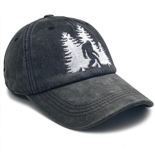 Gorra Bigfoot Bordada Ajustable Unisex Negra miniatura 3