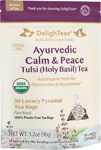 DelighTeas Tulsi Holy Basil Tea | Eco-Conscious Pyramid Tea Bags