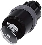 Siemens 3SU10305RF010AA0 Key-Operated Switch Bks, O-I, Plastic with Metal Front Ring, IP66, IP67, IP69K Protection Rating, Matte Metal, 22mm, Silver