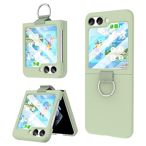 DAKORIE for Samsung Galaxy Z Flip 5 Case with Ring Shockproof Protective Cover Flip Z 5 Phone Case for Galaxy Z Flip 5 5G 2023 - Green