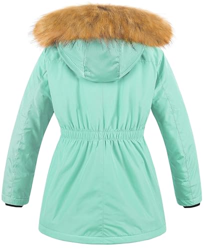Image of CREATMO US Girl's Long Winter Warm Parka Sherpa Trimmed Collar Puffer Ski Jacket Coat