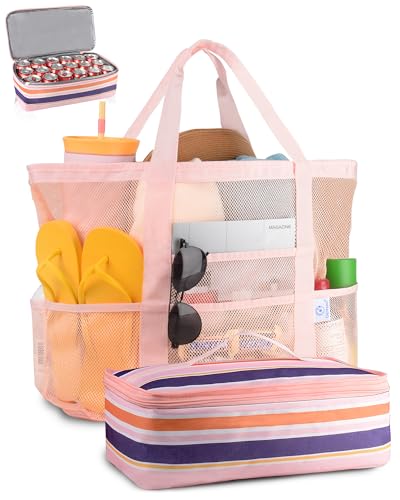 Genteen Beach Bags with Cooler (Pink)