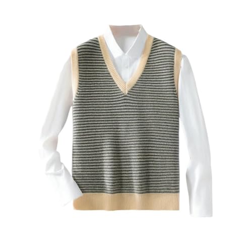 Chaleco de cachemira para hombre ropa de punto otoño invierno cuello en V sin mangas XS