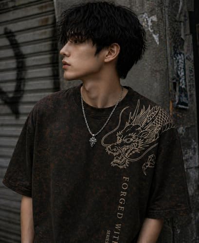Image of boffi ... 100% Cotton Oversized T-Shirt Unisex Drop Shoulder Dye Washed Street Look Black Pack of 1