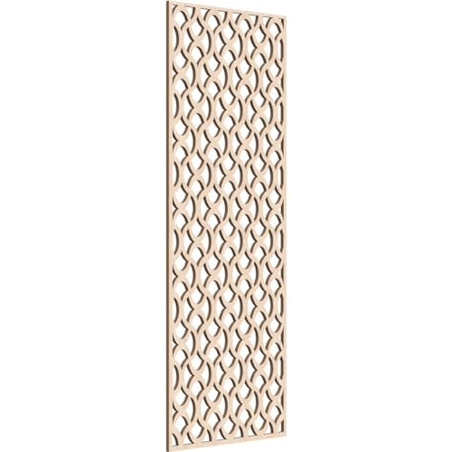 Image of 21 3 /8 inchW x 54 3 /8 inchH x 3 /8 inchT Resort Decorative Fretwork Wood Wall Panels, Red Oak
