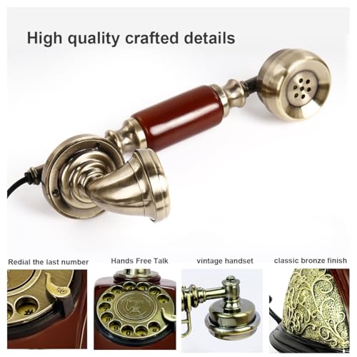 Image of TelPal Classic Vintage Antique Old Fashion Telephone Set for Home & Office Decor Gift