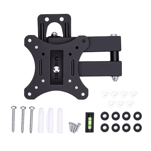 Eujgoov Soporte para TV de Montaje en Pared con Capacidad de Giro e Inclinación Soporte de Acero Resistente con Inclinación de ±20° Brazo Retráctil de Rotación de 360° (Se Adapta a 10 a 32 Pulgadas)