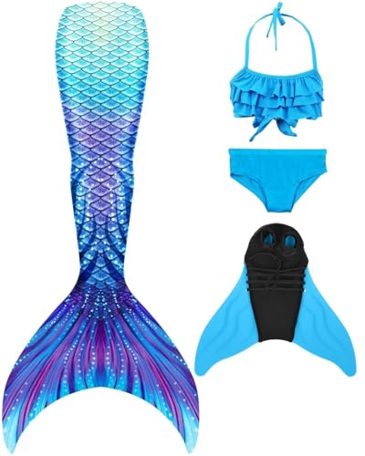 Preisvergleich Produktbild SPEEDEVE Mädchen Meerjungfrauenschwanz Zum Schwimmen mit Bikini Set und Monoflosse