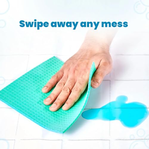 Image of Koparo Natural Cellulose Sponge Wipes for Kitchen and Home Cleaning | Pack of 3 | Reusable & Biodegradable Kitchen Cleaning Wipes | Lint-Free | 13X Absorption | XL Size Wipes