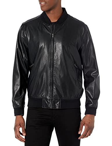 Lucky Brand Men's Faux Leather Bomber Jacket