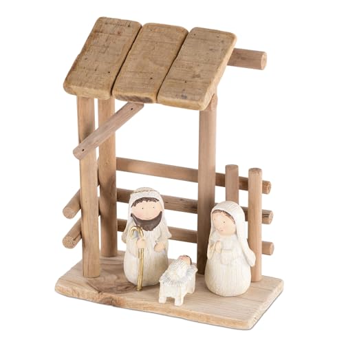 Melrose International Wooden Creche Nativity Scene 9