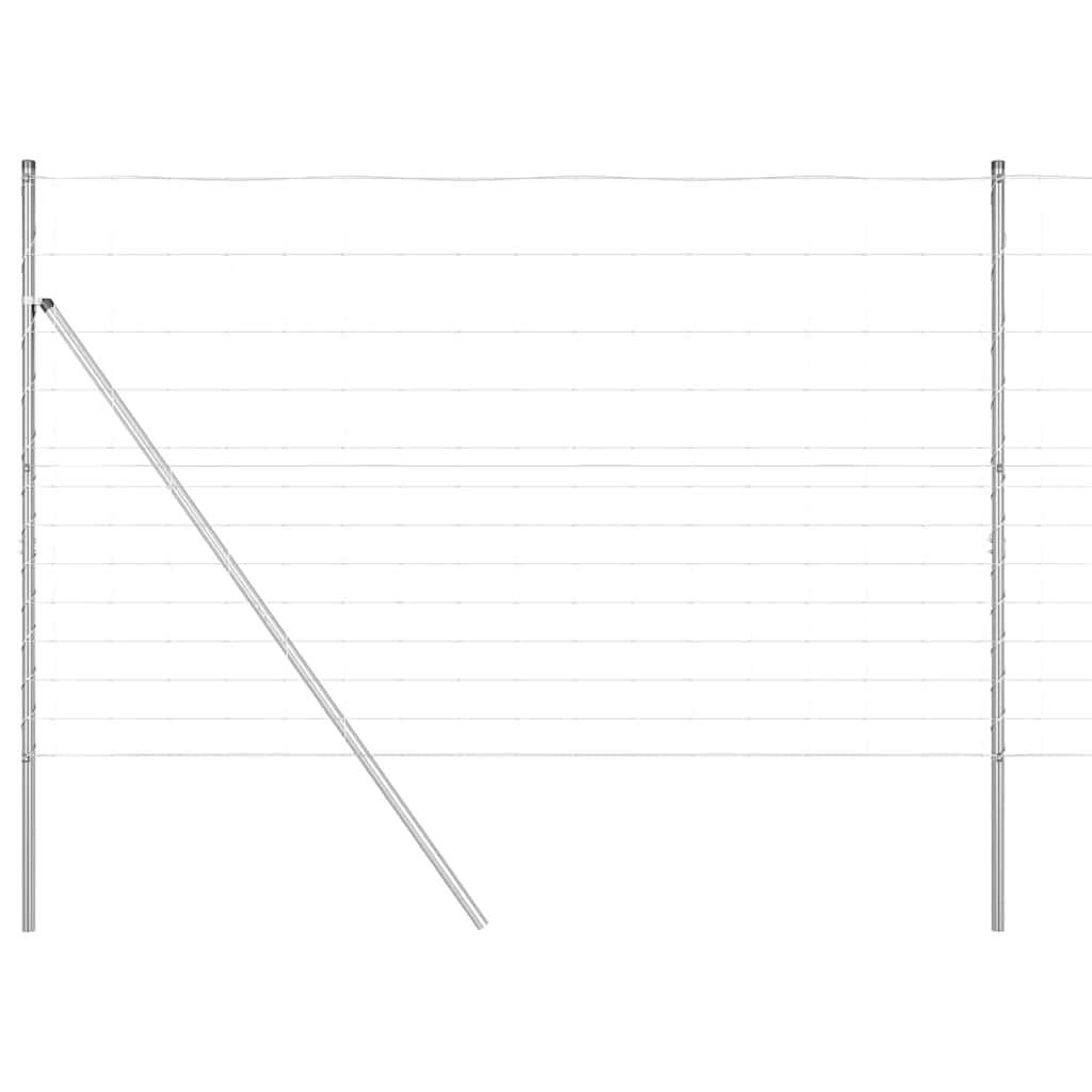 Galvanized Steel Fence Post 25 x 1.5 m Heavy Duty Outdoor Garden Boundary Post Corrosion Resistant Secure Yard Border Panel for Property Perimeter and Terrace Landscaping 26 Pack