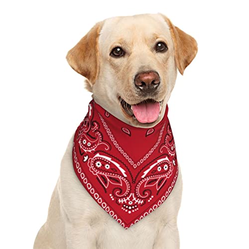 Yilad PET-BANDANAS-424182448 Red Paisley Dog Bandana Scarf Triangle Bibs Pet Accessories Cat Kerchief One Size cover